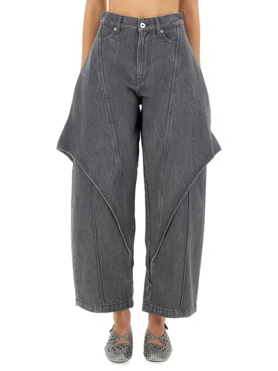 Jw Anderson Sculptural Jeans In Gray