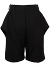 Jw Anderson Wool Wide-leg Shorts In Black