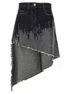 Jw Anderson Asymmetric Degrade Stud High-low Denim Skirt