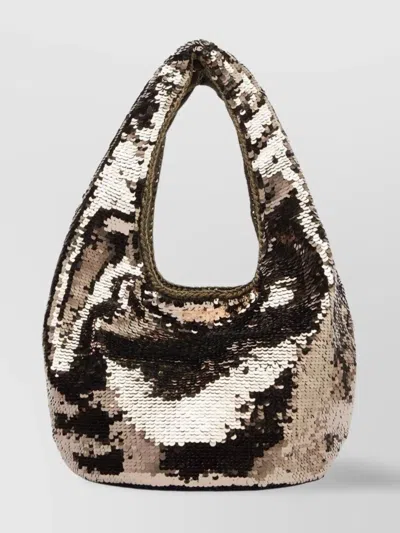 Jw Anderson Sequin Embellished Shoulder Bags With Two Handles In Black