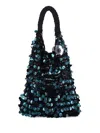 Jw Anderson Crochet Handle Sequin Embellished Tote Bag In Green