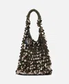 Jw Anderson Gunmetal Sequin Hobo Shoulder Bag In Green