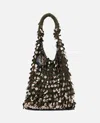 Jw Anderson W Anderson Womens Sequin Woven Hobo Bag Gunmetal In Green