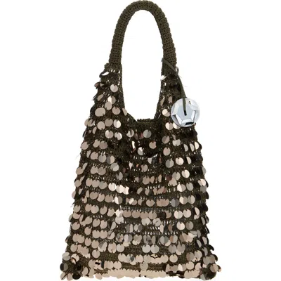 Jw Anderson Gunmetal Sequin Hobo Shoulder Bag In Grey