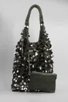 Jw Anderson Sequin Hobo Hand Bag In Green Polyester In Black