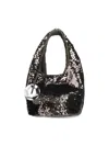 Jw Anderson Sequin Top Handle Shoulder Bag In Brown