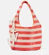 Jw Anderson Orange & White Mini Sequin Shopper Bag In Orange