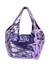 Jw Anderson Purple Mini Sequin Shopper Bag In Purple