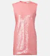 Jw Anderson J. W. Anderson Shimmering Sleeveless Mini Shift Dress In Pink