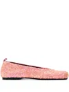 Jw Anderson Pink All-over Sequin Ballerina Flats In Pink