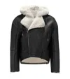 Jw Anderson Bikerjacke Mit Shearling-besatz In Black