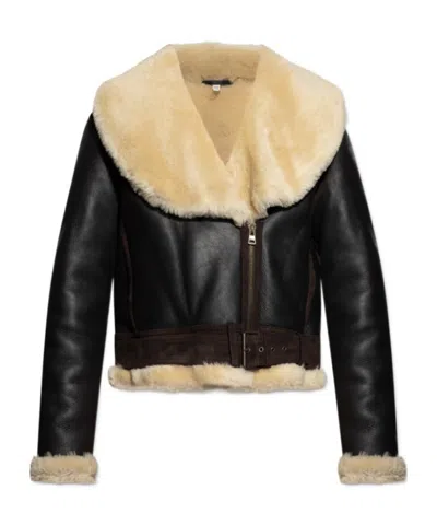 Jw Anderson Shearling Jacket In Black