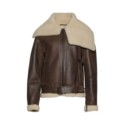 Pre-owned Jw Anderson Shearling Jacket 'brown/natural' | Women's Size Xs