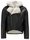 Jw Anderson Bikerjacke Mit Shearling-besatz In Schwarz