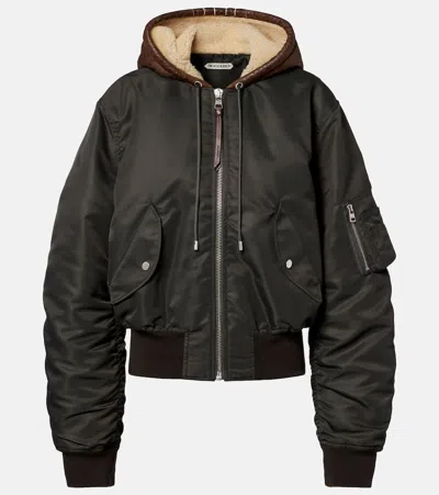 Jw Anderson Shearling-trimmed Bomber Jacket In Black