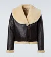 Jw Anderson Shearling-trimmed Leather Jacket In Black