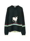 Jw Anderson Sheep Embroidered Striped Cotton Sweater In Multi