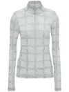 Jw Anderson Sheer Long Sleeve Turtleneck Top In White
