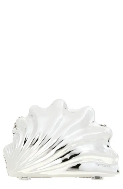 Jw Anderson Shell Clutch In Silver 910