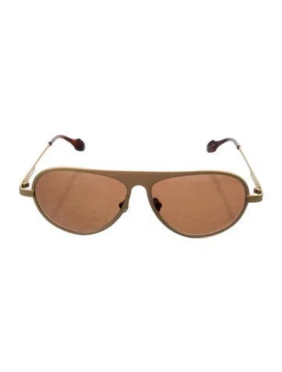 Pre-owned Jw Anderson Shield Tinted Sunglasses In Gold