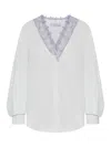 Jw Anderson V-neck Lace Trim Shirt