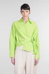 Jw Anderson Draped Twisted Shirt In Green