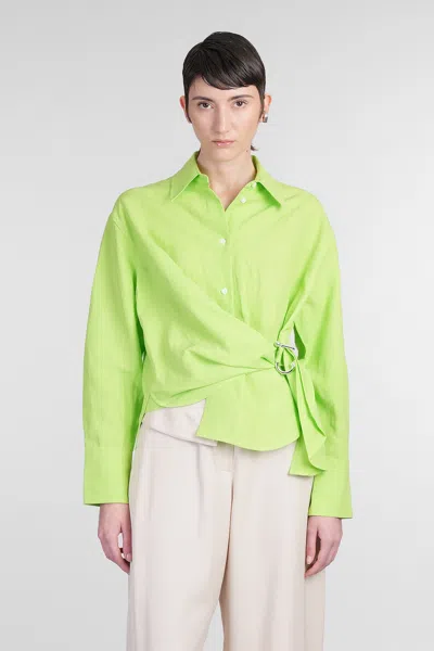 JW ANDERSON SHIRT IN GREEN VISCOSE