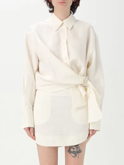 Jw Anderson J.w. Anderson Draped Twisted Shirt In Weiss