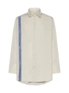 Jw Anderson Striped Cotton And Linen Shirt In Off White