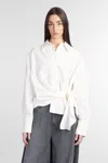 Jw Anderson Ivory Draped Twisted Shirt In White