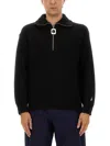 Jw Anderson Half Zipper Shirt In Black