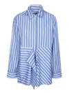 Jw Anderson J.w. Anderson Peplum Drape Shirt In Blue
