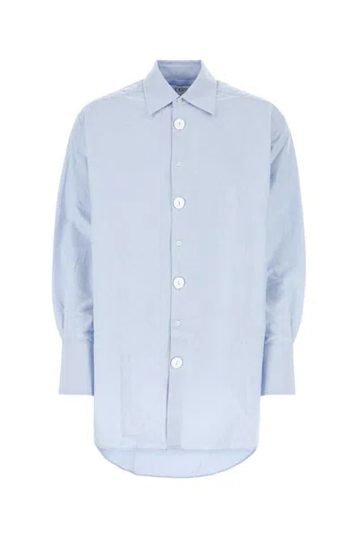 Jw Anderson Anchor-embroidered Cotton Shirt In Blue