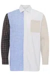 Jw Anderson Patchwork Checkered Shirt Chest Pocket In Fantasia