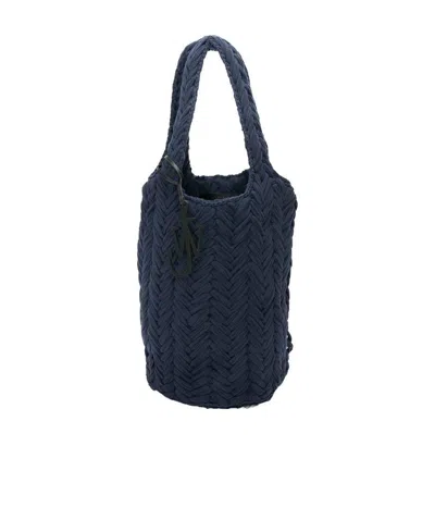 Jw Anderson Shopper Knitted Tote Bag In Black