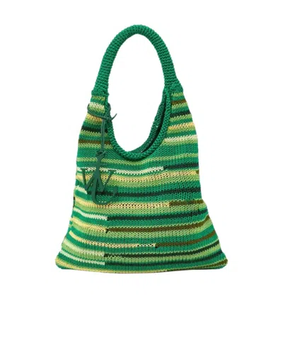 JW ANDERSON JW ANDERSON STRIPED KNITTED HOBO BAG