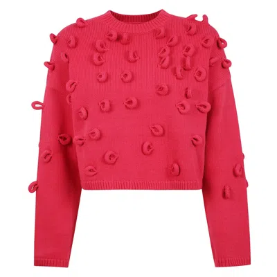 Jw Anderson Short Bow-detail Sweater In Red