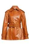 Jw Anderson Leather Biker Jacket In Tan