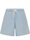 Jw Anderson Printed Drawstring Shorts In Blue