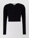 Jw Anderson Short Ribbed Cotton Top In Black