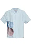 Jw Anderson Balloon Embroidery Short Sleeve Shirt Light Blue In Blue