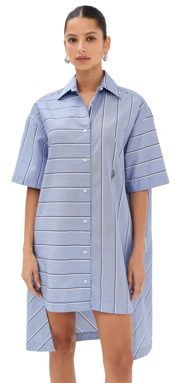 Jw Anderson High-low Hem Shirt Dress In Glacier Blue