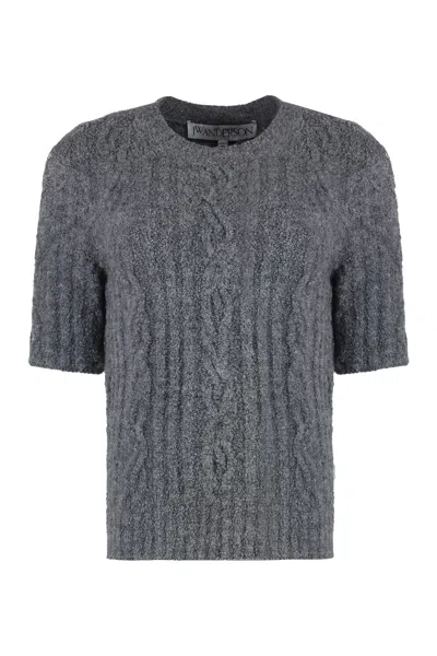 Jw Anderson Short Sleeve Sweater In Gray