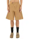 Jw Anderson Beige Bermuda Shorts With Patch Pocket With Logo On The Front