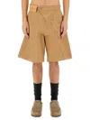 Jw Anderson Beige Bermuda Shorts With Patch Pocket With Logo On The Front