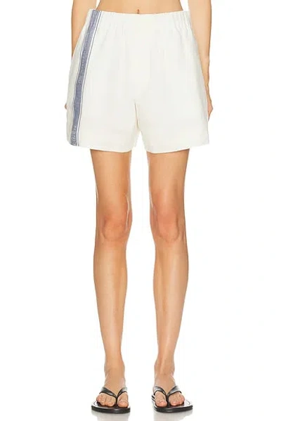 Jw Anderson Stripe Detail Shorts Featuring Back Pocket In White