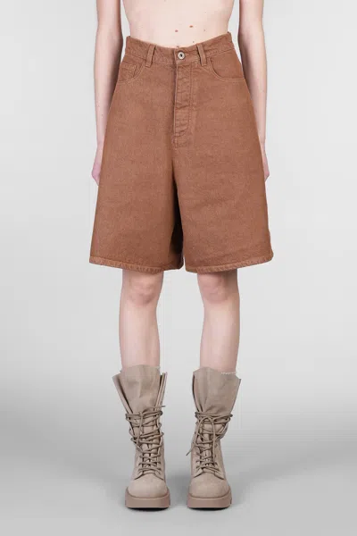 Jw Anderson Shorts In Brown Cotton In Red