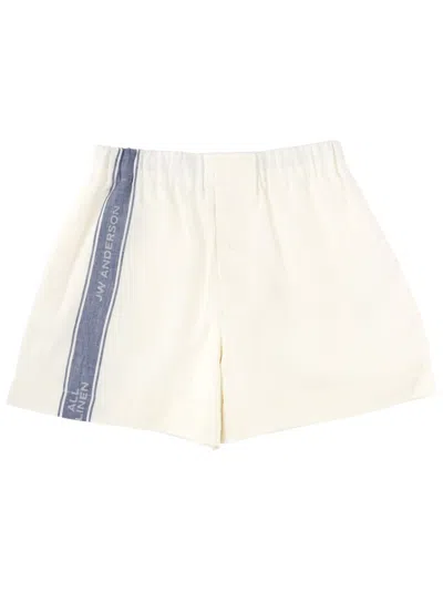 Jw Anderson Shorts With Logo In White