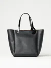 Jw Anderson Leather Corner Shopping Bag With Structured Silhouette In Black