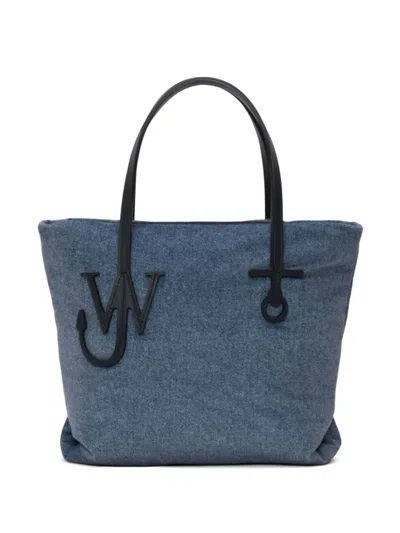 Jw Anderson Shoulder Bag With Luxurious Calf Leather Accents And Versatile Design In Blue